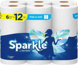 Sparkle Pick-A-Size Paper Towels, 6 Double Rolls 