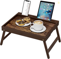 Bamboo Breakfast Tray with Foldable Legs 