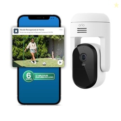 Arlo Essential Pan Tilt Security Camera 2K + 6 Months of Secure Plus P