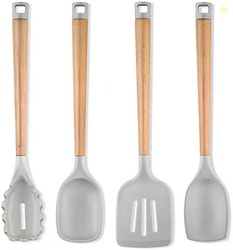 Hampton Forge Beechwood/Grey Silicone 4 Pc Set