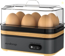 Evoloop Rapid Egg Cooker Electric 6 Eggs Capacity