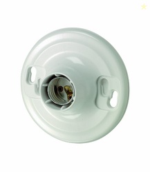 Leviton One-Piece Incandescent Lampholder, Keyless, 8829-CW4, White
