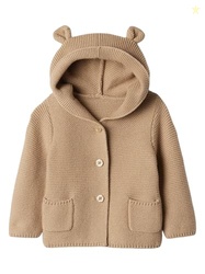 GAP Baby-Boys Baby Bear Garter Cardigan Sweater Golden Khaki 0-3M