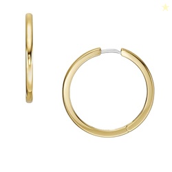 Fossil Women's Stainless Steel Gold-Tone Hoop Earrings, Color: Gold (M