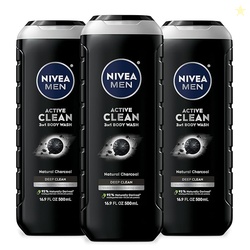 NIVEA Men Active Clean Body Wash, Pack of 3