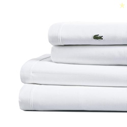 Lacoste 100% Cotton Percale 3-Piece Sheet Set  Cool, Crisp, Matte, and