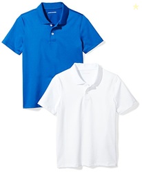 Amazon Essentials Boys' Short-Sleeve Active Performance Polo Shirts, P