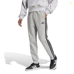 Adidas Mens Essentials 3-Stripes Fleece Sportswear Pants, Medium Grey 