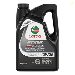 Castrol Edge High Mileage 0W-20 Advanced Full Synthetic Motor Oil, 5 Q