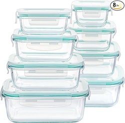 Vtopmart 8 Pack Glass Food Storage Containers