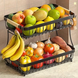 2 Tier Large Fruit Basket for Kitchen