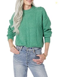 Amazon Essentials Women's Cable Knit Sweater, Soft-Touch Modern Crewne