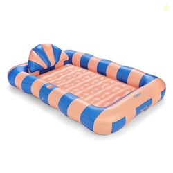 FUNBOY Tanning Pool Lounger Float Coral Stripe, XL 72'' x 48'' Pool Fl