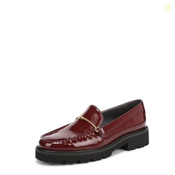 Franco Sarto Women's Senna Loafer Dark Red Patent Faux Leather 6 M