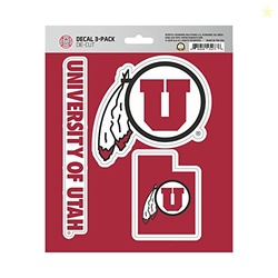 FANMATS NCAA Utah Utes Team Decal, 3-Pack, 61064, Red