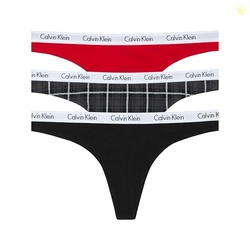Calvin Klein Carousel Logo Cotton Stretch Thong Panties, 3 Pack