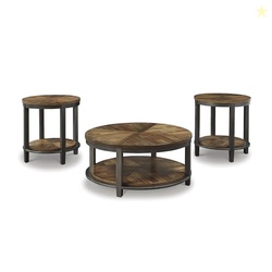 Signature Design by Ashley Roybeck Rustic Round 3-Piece Table Set, Inc