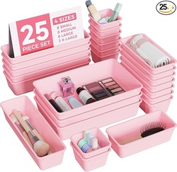 25 PCS Plastic Drawer Organizers Set