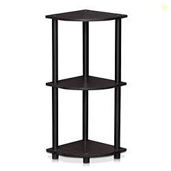 Furinno TURN-N-TUBE Corner Shelf, 3-Tier Corner Bookshelf, Display Sto