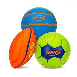 Nerf Mini Stress Foam Sport Ball Set - Kids Mini Sports Set - Includes