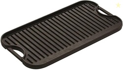 Lodge 20 x 10.44 Inch Pro-Grid Reversible Cast Iron Grill/Griddle  Dou