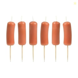 Genuine Fred SAUSAGE PARTY Candles Set of 6 Quirky Cocktail Wiener Hot