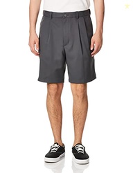 PGA TOUR Men's Double Pleat Expandable Golf Short, Asphalt, 32