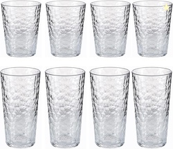 Plastic Reusable Drinking Glasses (Set of 8) 