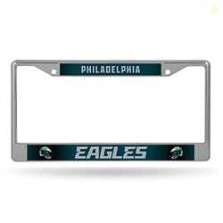Rico Industries NFL Philadelphia Eagles 12" x 6" Silver Chrome Frame W