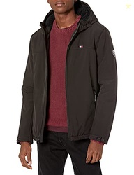 Tommy Hilfiger Men's Filled Soft Shell Hooded Open Bottom Jacket with 