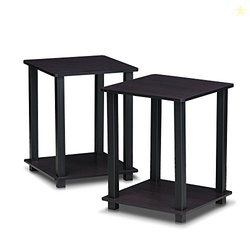 Furinno SIMPLISTIC Side Table Set of 2, 2-Tier Square Modern End Table