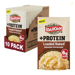 Idahoan Loaded Baked +Protein Mashed Potatoes, Naturally Gluten-Free, 