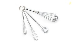 Fox Run Mini Whisks, Chrome Plated, Set of 4, Metallic, 8 x 2 x 1.75 i