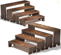 2 Set Wooden Tiered Risers Display 