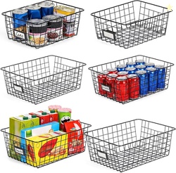 6 Pack Wire Baskets for Pantry Organization