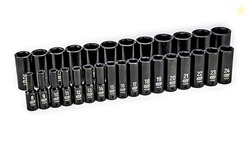 GEARWRENCH 29 Pc. 1/2" Drive 6 Pt. Impact Socket Set, Deep, Metric - 8