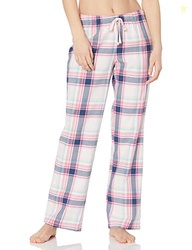 Amazon Essentials Women's Flannel Pajama Sleep Pant, Pink White Large 