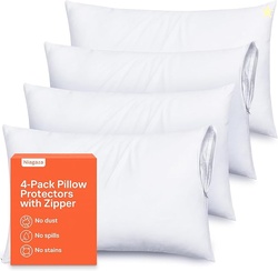 Ultra Soft Pillow Protectors with Zipper - Set of 4 