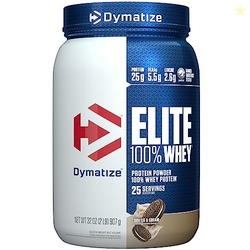 Dymatize Elite 100% Whey Protein Powder, Cookies & Cream, 25g of Prote