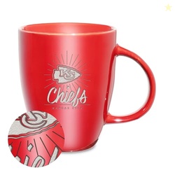 Rico Industries NFL Football Kansas City Chiefs Sunburst Red 18oz Lase