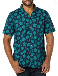 Amazon Essentials Men's Vacation Cotton Resort Shirt, Slim-Fit Short S