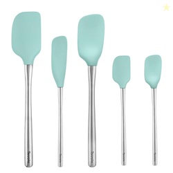 Tovolo Stainless Steel Handled Silicone Spatula Set of 5, Dishwasher S