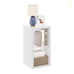 Furinno Cubicle Open Back Decorative Cube Storage Organizer, 2, White