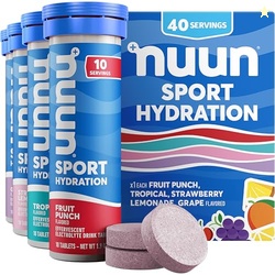 Nuun Sport Electrolyte Tablets Mixed Flavors, GF & Vegan, 4 Pack