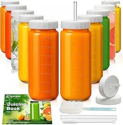 Ruckae 16oz 10 Pack Glass Juice Bottles