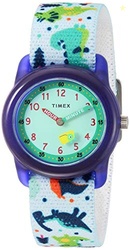 Timex Boys TW7C77300 Time Machines White/Dinosaurs Elastic Fabric Stra