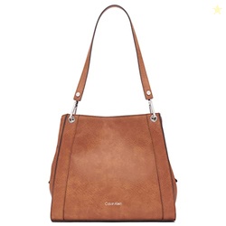 Calvin Klein Reyna Novelty Triple Compartment Shoulder Bag, Caramel Mi