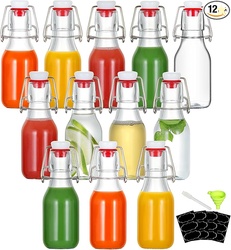 YEBODA 12 Pack 4oz Swing Top Glass Bottles