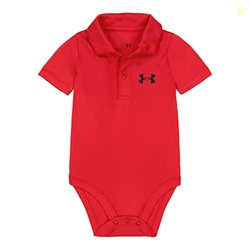 Under Armour Baby Boys' Bodysuit Logo Polo, Short and Long Sleeve, Red