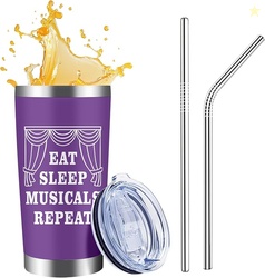 Theater Gifts Rise Up Hamilton 20 oz Insulated Tumblers with Lid & Str